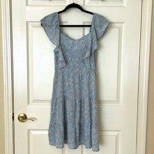 Monteau Light Blue Dress w/ Flowers Size S